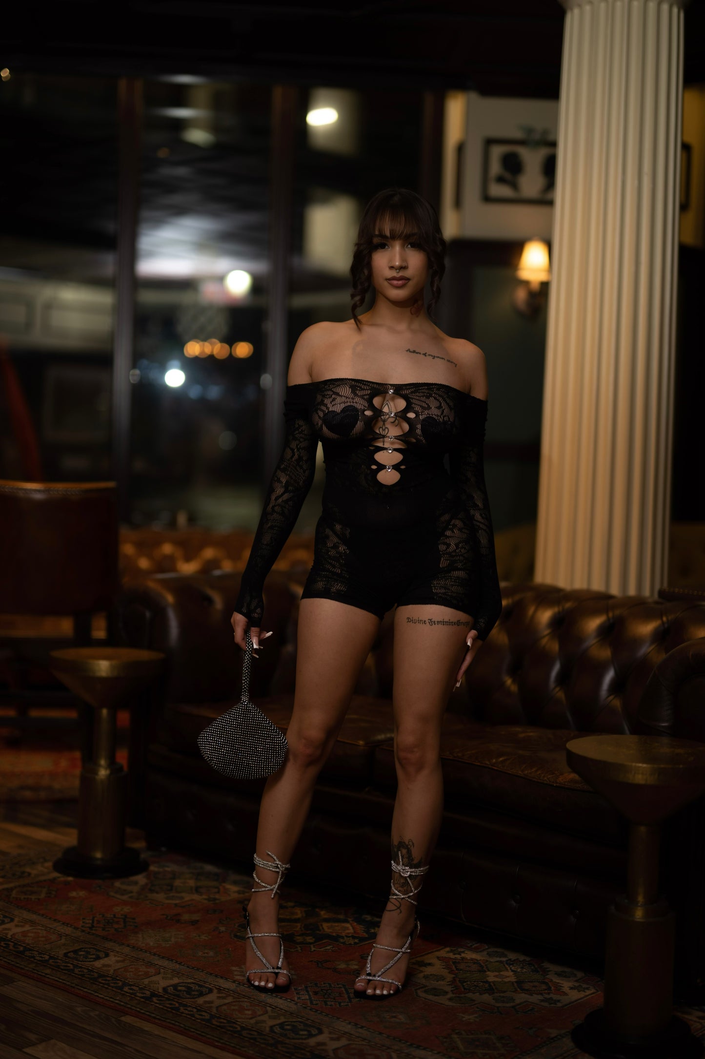 ‘Luxe Me’ Seamless Lace Romper - Black