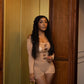 ‘Luxe Me’ Seamless Lace Romper - Taupe
