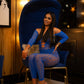 ‘Luxe Me’ Seamless Lace Jumpsuit - Blue