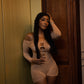‘Luxe Me’ Seamless Lace Romper - Taupe