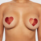 Red Glitter Heart Pasties