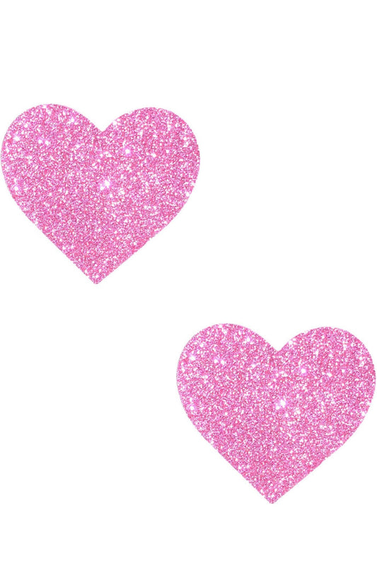 Pink Glitter Heart Pasties