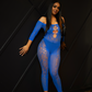 ‘Luxe Me’ Seamless Lace Jumpsuit - Blue