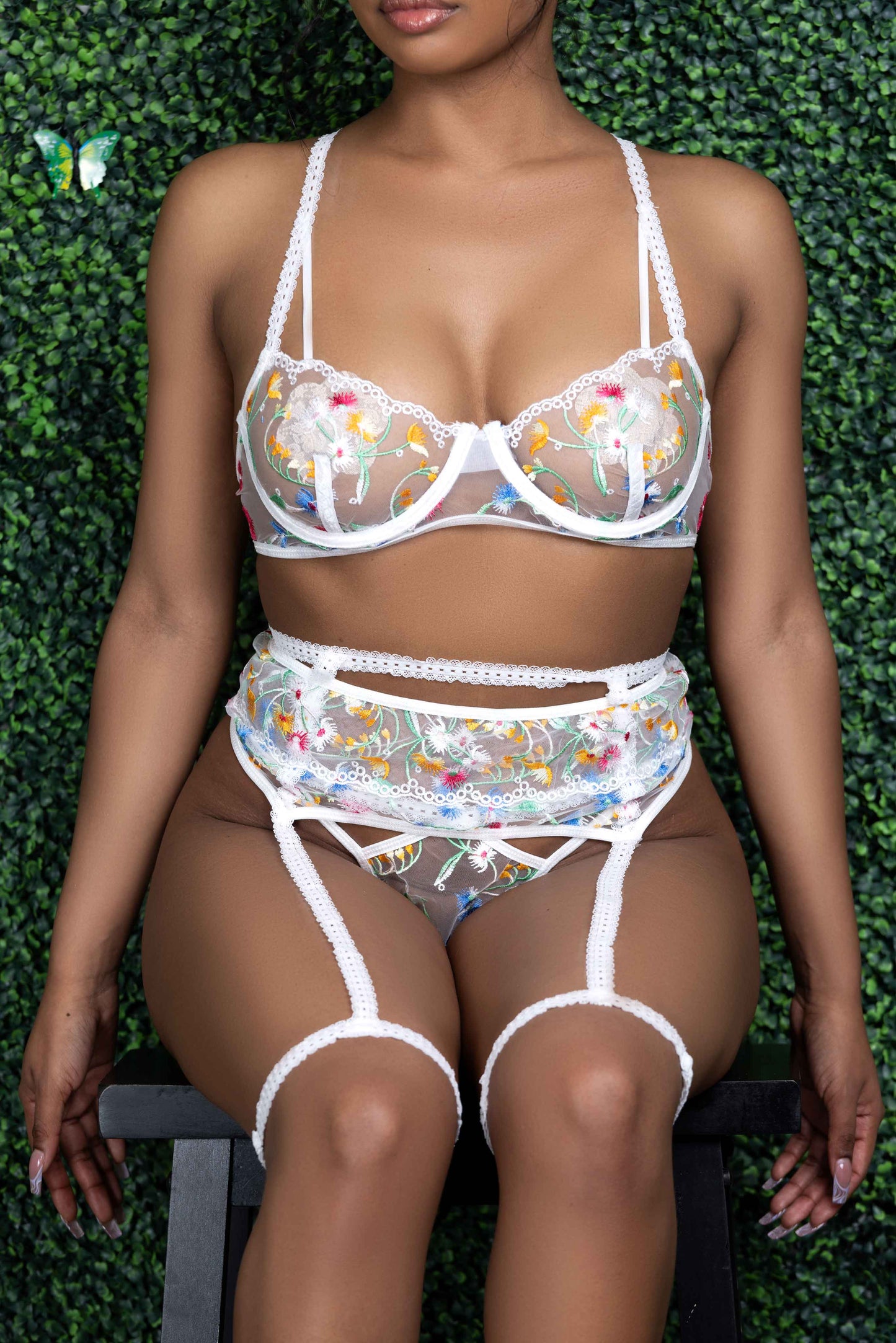 'Garden of Eve' - Lingerie Garter Set
