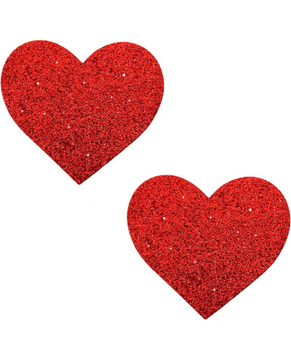 Red Glitter Heart Pasties