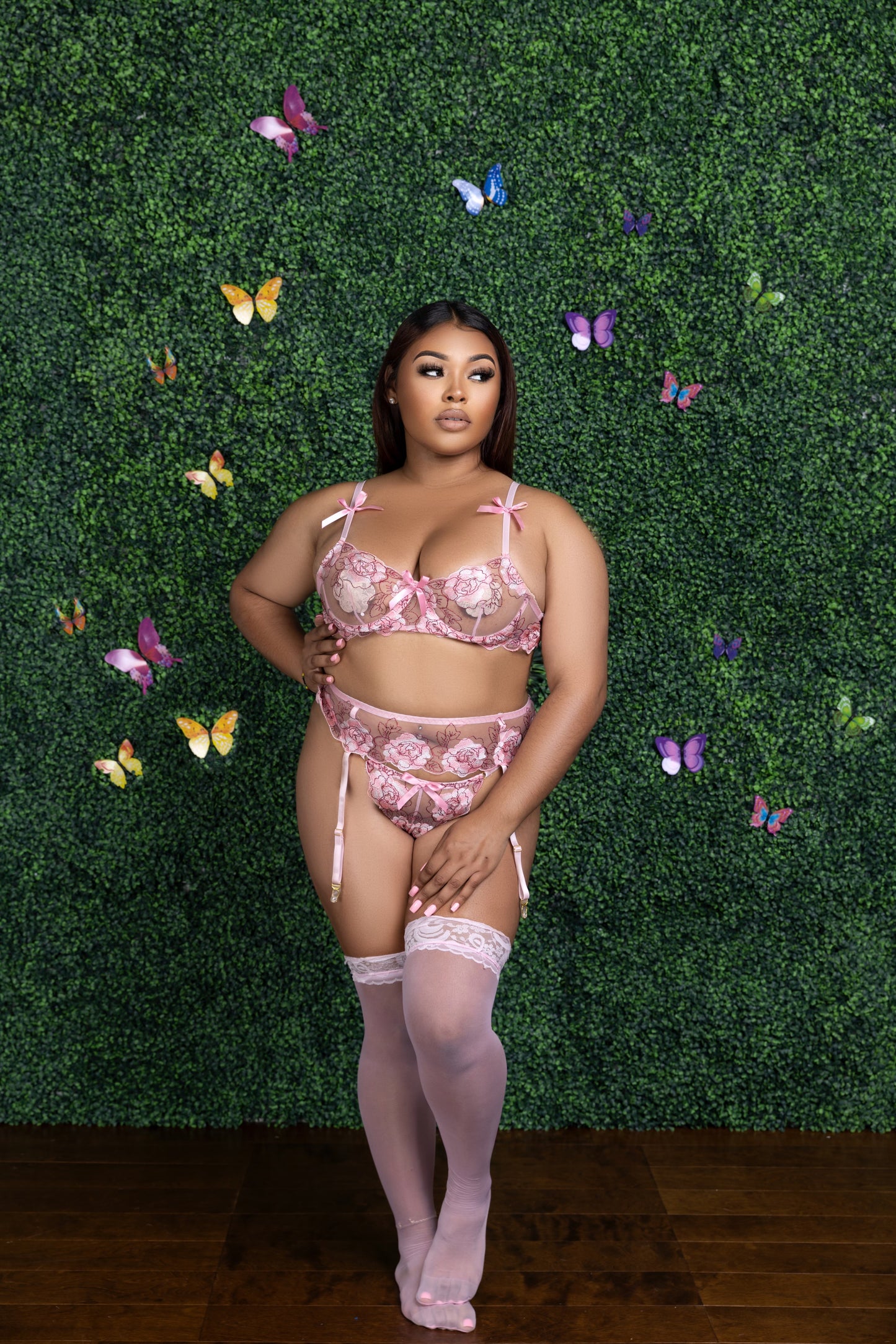 'Pink Esscences' - Lingerie Garter Set